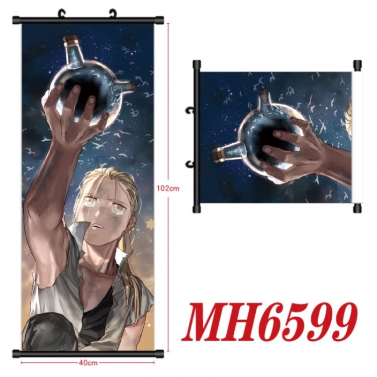 Fullmetal Alchemist Anime black Plastic rod Cloth painting Wall Scroll 40X102CM