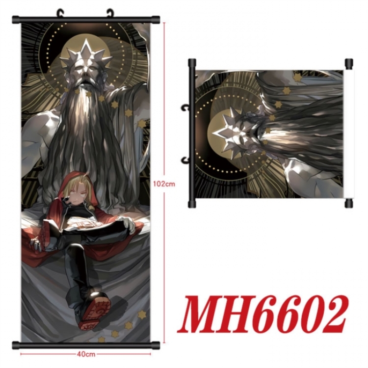 Fullmetal Alchemist Anime black Plastic rod Cloth painting Wall Scroll 40X102CM
