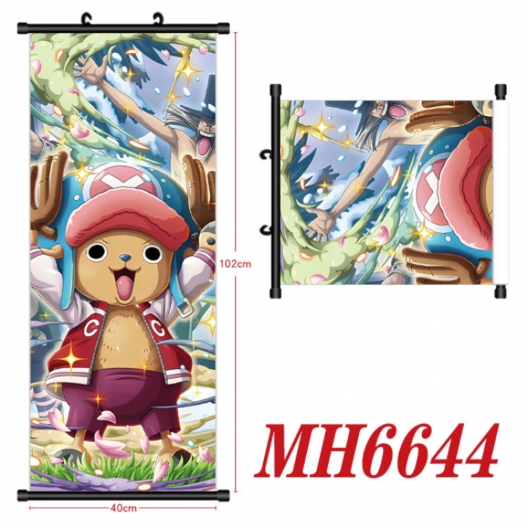One Piece Anime black Plastic rod Cloth painting Wall Scroll 40X102CM