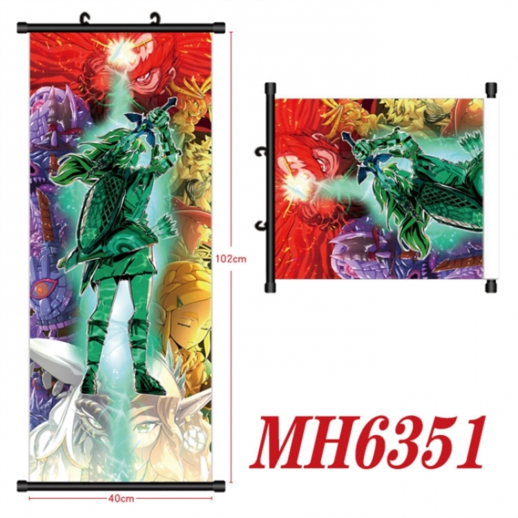 The Legend of Zelda Anime black Plastic rod Cloth painting Wall Scroll 40X102CM