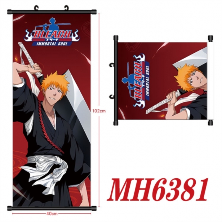 Bleach Anime black Plastic rod Cloth painting Wall Scroll 40X102CM