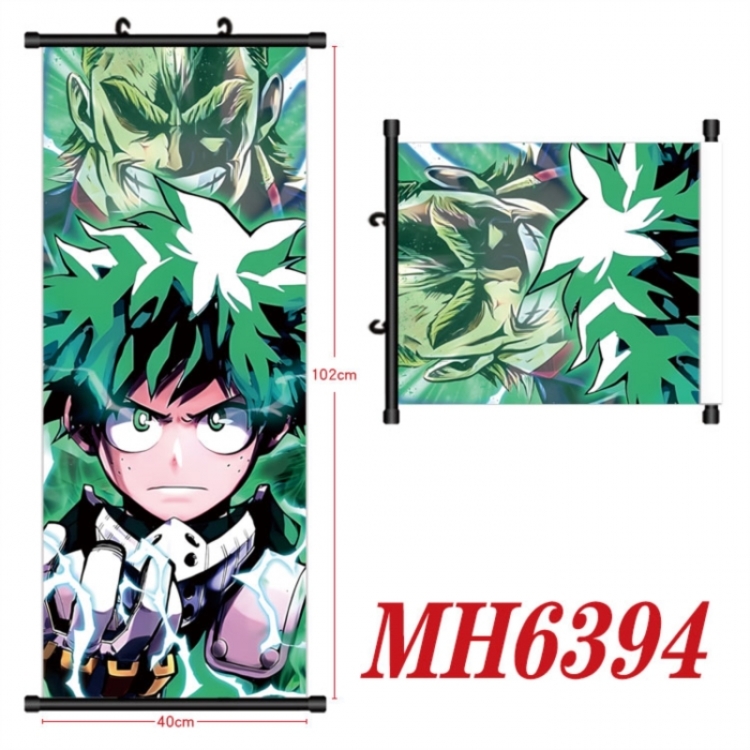My Hero Academia Anime black Plastic rod Cloth painting Wall Scroll 40X102CM
