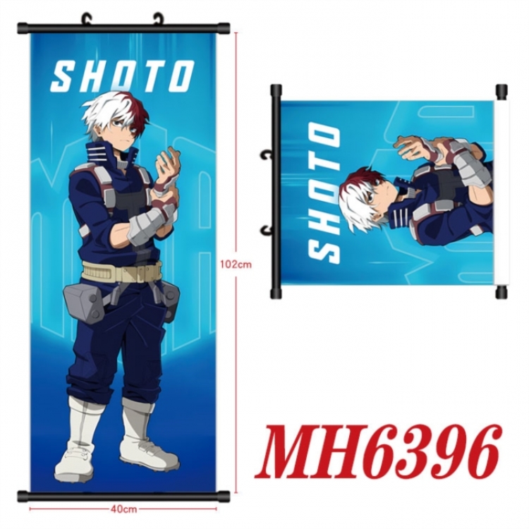 My Hero Academia Anime black Plastic rod Cloth painting Wall Scroll 40X102CM