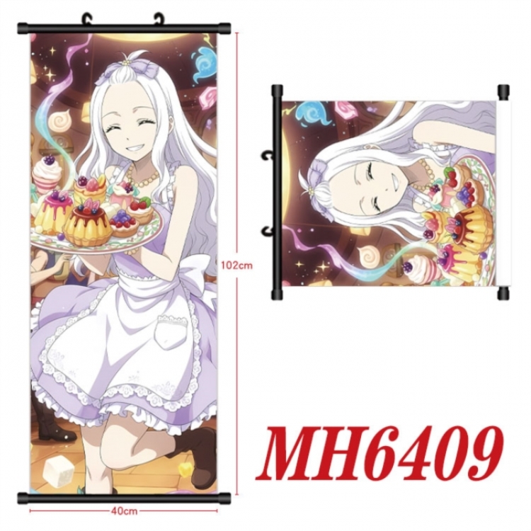 Fairy tail Anime black Plastic rod Cloth painting Wall Scroll 40X102CM