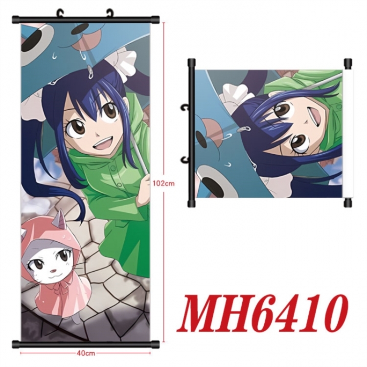 Fairy tail Anime black Plastic rod Cloth painting Wall Scroll 40X102CM