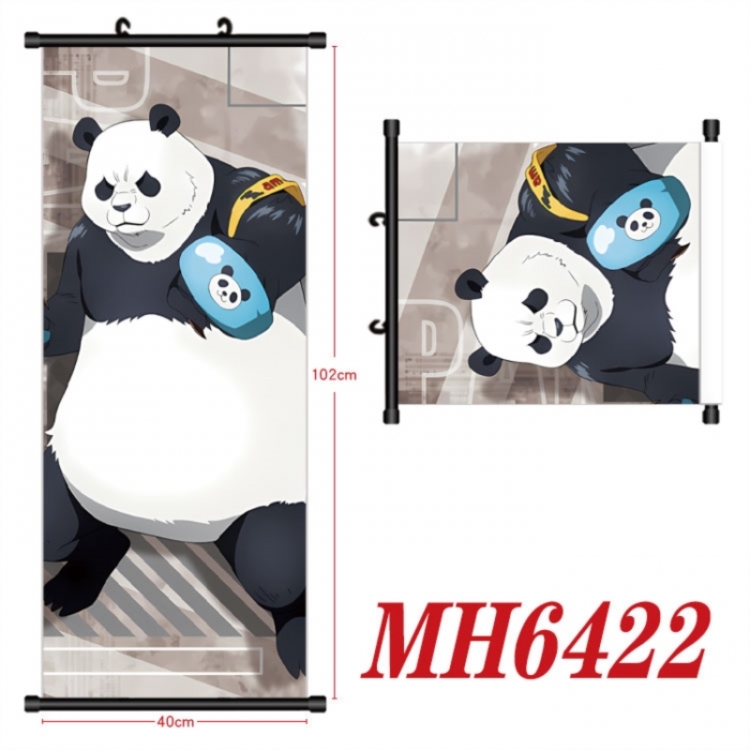 Jujutsu Kaisen Anime black Plastic rod Cloth painting Wall Scroll 40X102CM