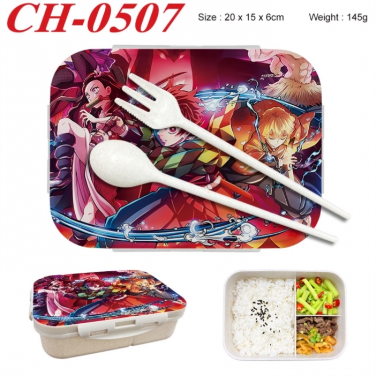 Demon Slayer Kimets Anime themed UV printed student lunch box 20x15x6cm 145g