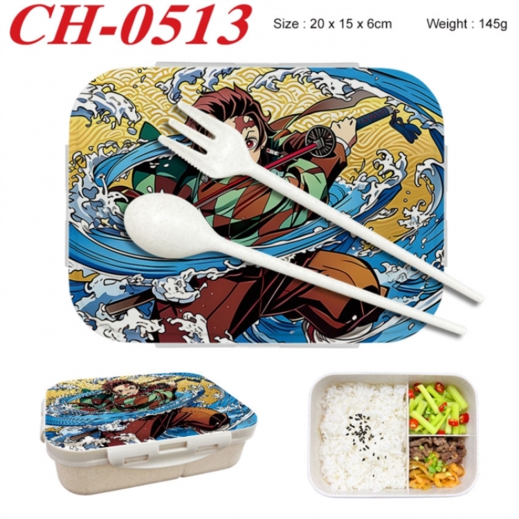 Demon Slayer Kimets Anime themed UV printed student lunch box 20x15x6cm 145g