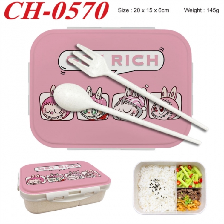 Labubu Anime themed UV printed student lunch box 20x15x6cm 145g