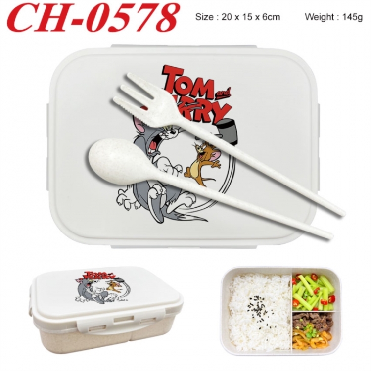 Tom and Jerry Anime themed UV printed student lunch box 20x15x6cm 145g