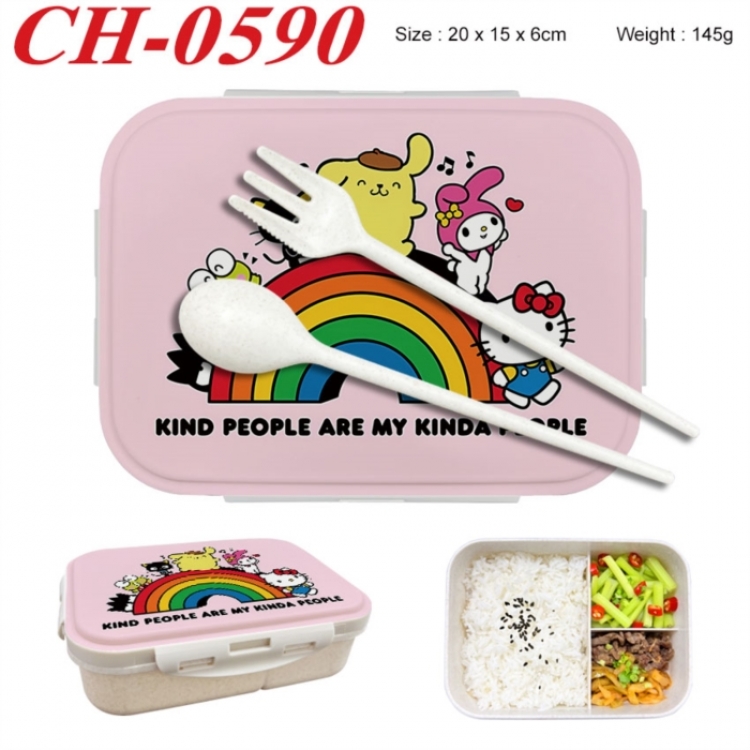 Sanrio Anime themed UV printed student lunch box 20x15x6cm 145g