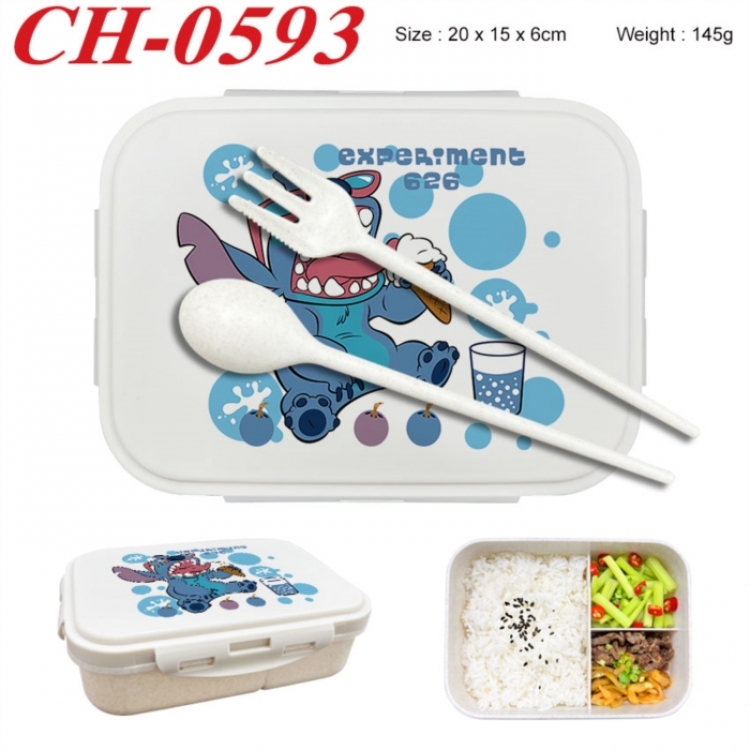 Lilo & Stitch Anime themed UV printed student lunch box 20x15x6cm 145g