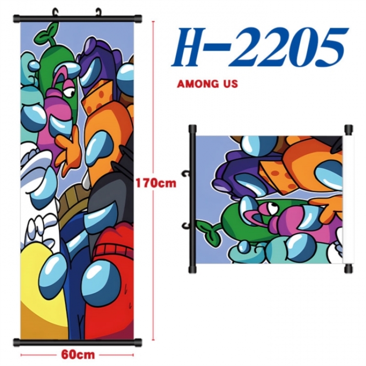 Among Us Black plastic rod cloth hanging canvas painting Wall Scroll 60x170cm