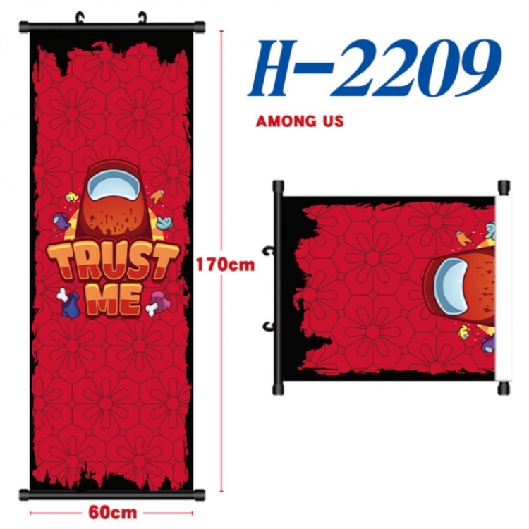 Among Us Black plastic rod cloth hanging canvas painting Wall Scroll 60x170cm