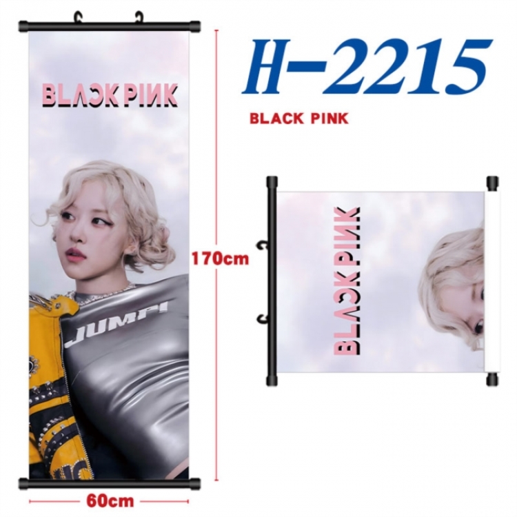 BLACK PINK Black plastic rod cloth hanging canvas painting Wall Scroll 60x170cm
