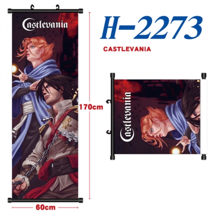 CASTLEVANIA Black plastic rod cloth hanging canvas painting Wall Scroll 60x170cm