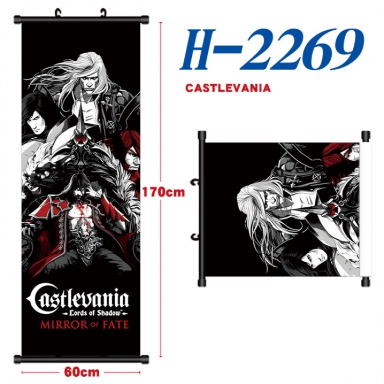 CASTLEVANIA Black plastic rod cloth hanging canvas painting Wall Scroll 60x170cm