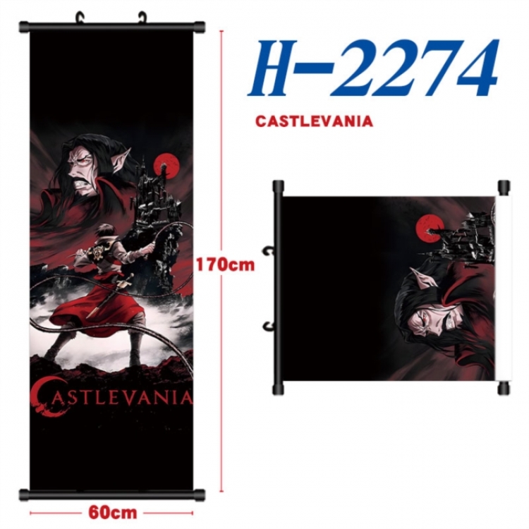 CASTLEVANIA Black plastic rod cloth hanging canvas painting Wall Scroll 60x170cm