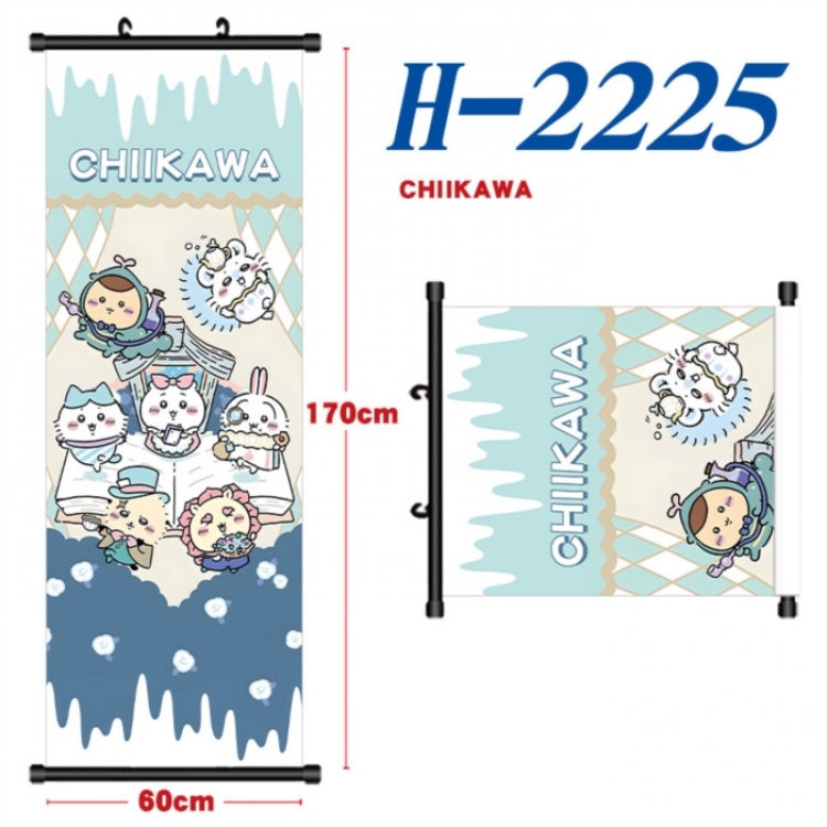  Chiikawa Black plastic rod cloth hanging canvas painting Wall Scroll 60x170cm