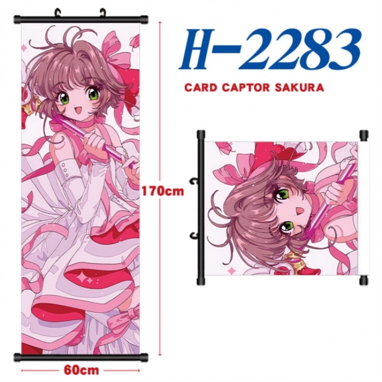 Card Captor Sakura Black plastic rod cloth hanging canvas painting Wall Scroll 60x170cm