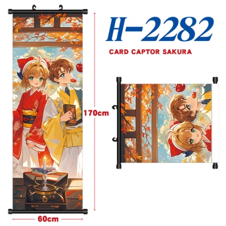 Card Captor Sakura Black plastic rod cloth hanging canvas painting Wall Scroll 60x170cm