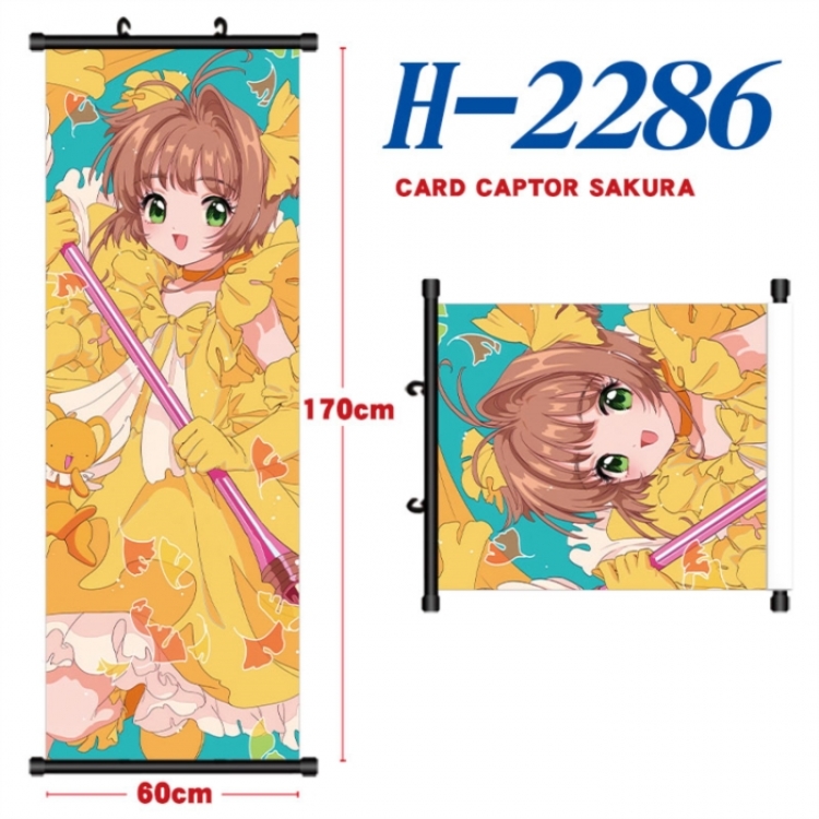 Card Captor Sakura Black plastic rod cloth hanging canvas painting Wall Scroll 60x170cm