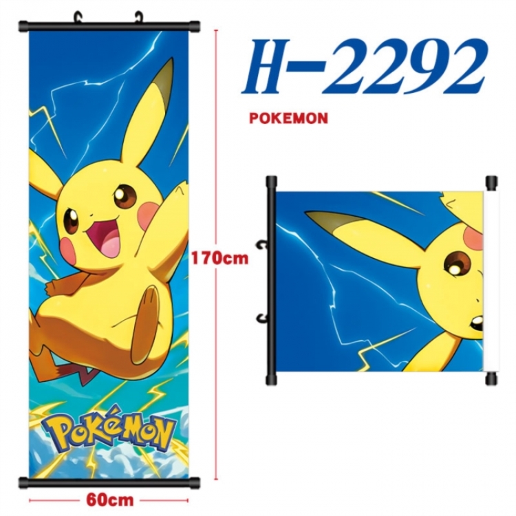 Pokemon Black plastic rod cloth hanging canvas painting Wall Scroll 60x170cm