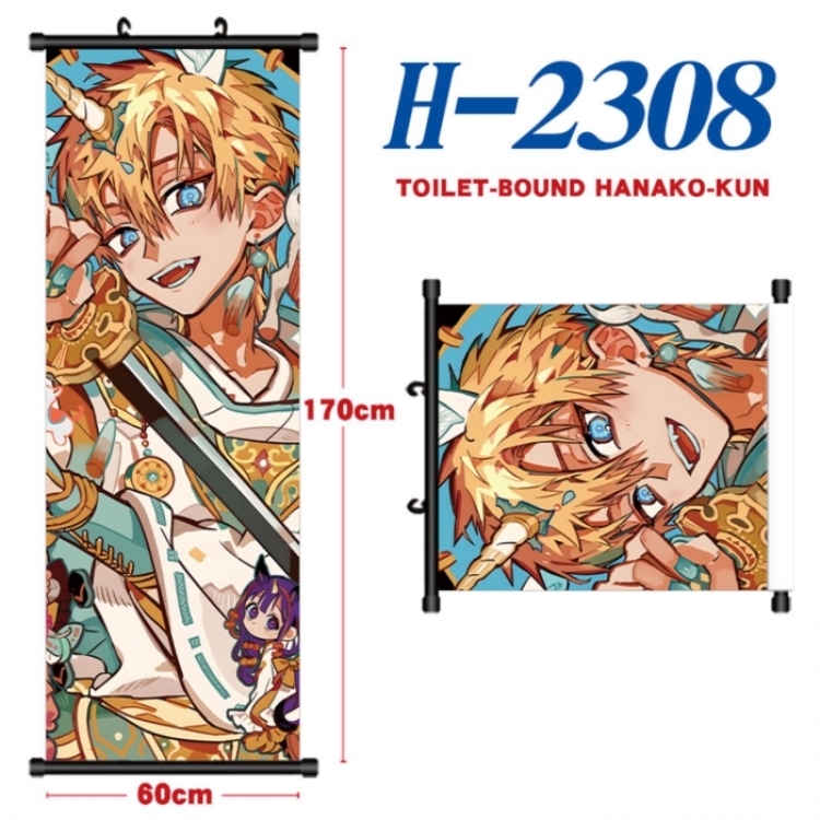 Toilet-bound Hanako-kun Black plastic rod cloth hanging canvas painting Wall Scroll 60x170cm
