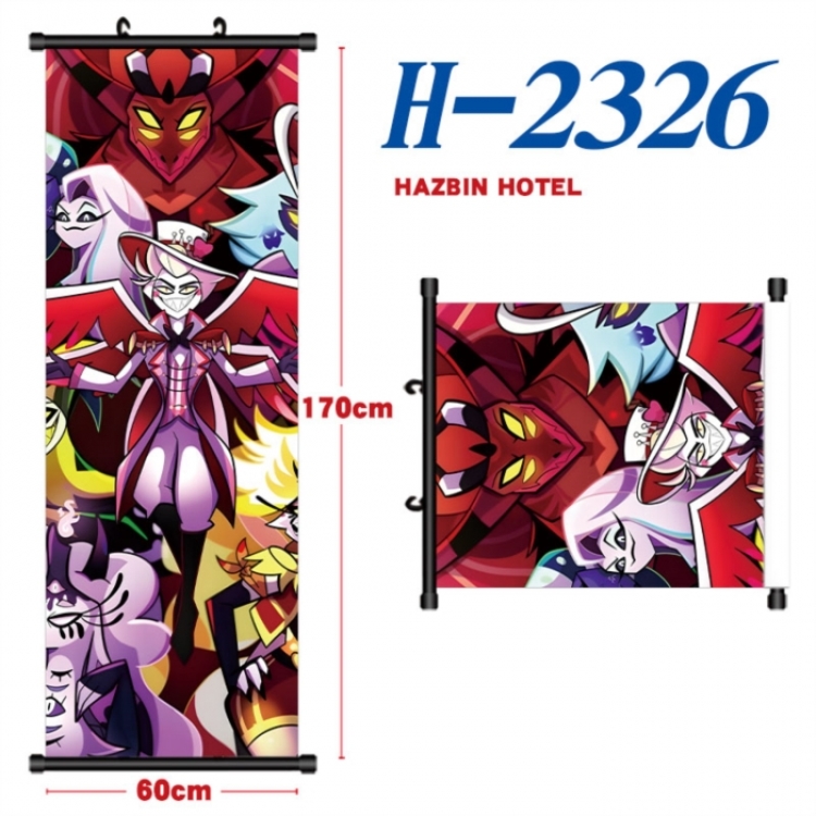 Hazbin Hotel Black plastic rod cloth hanging canvas painting Wall Scroll 60x170cm