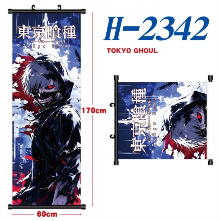 Tokyo Ghoul Black plastic rod cloth hanging canvas painting Wall Scroll 60x170cm