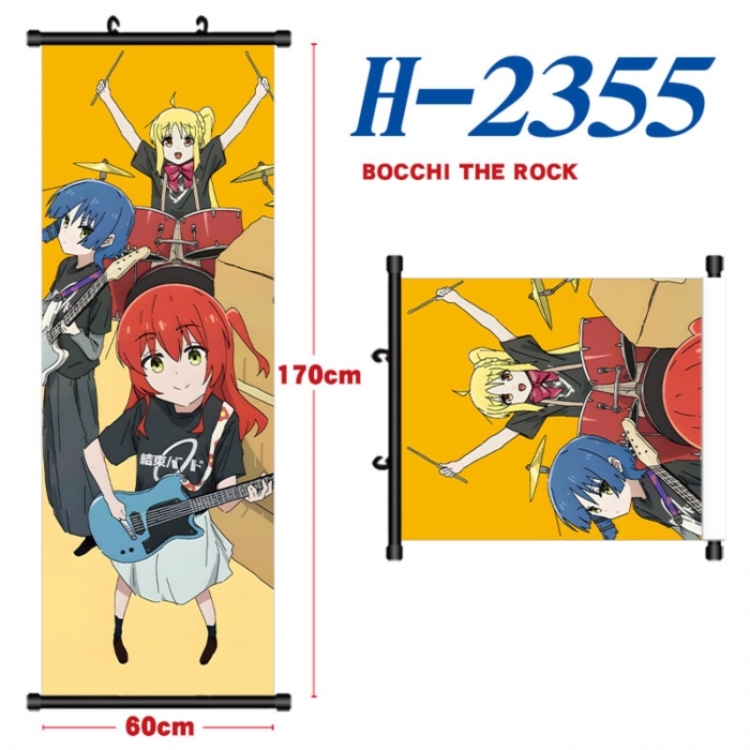 BOCCHI THE ROCK! Black plastic rod cloth hanging canvas painting Wall Scroll 60x170cm