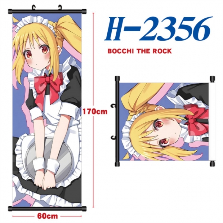 BOCCHI THE ROCK! Black plastic rod cloth hanging canvas painting Wall Scroll 60x170cm