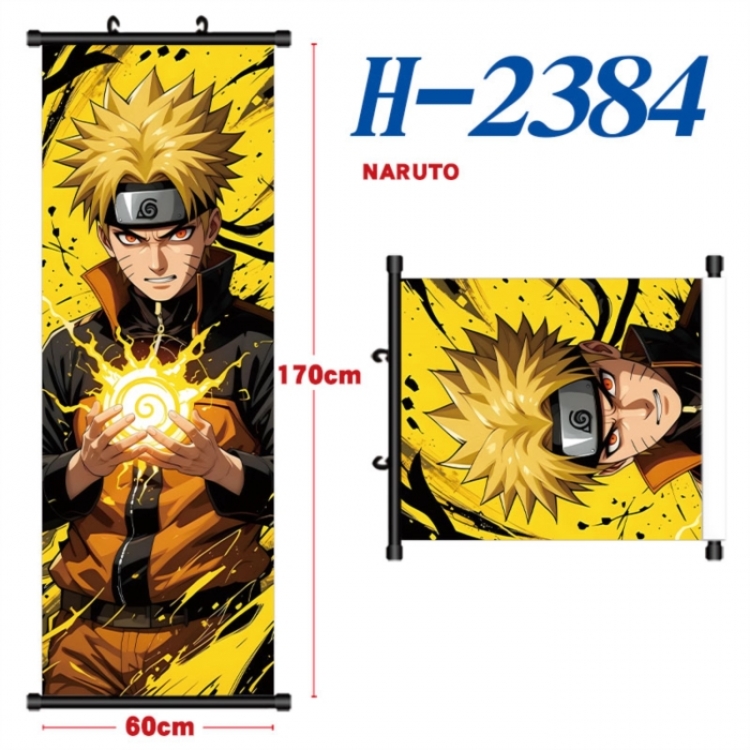 Naruto Black plastic rod cloth hanging canvas painting Wall Scroll 60x170cm