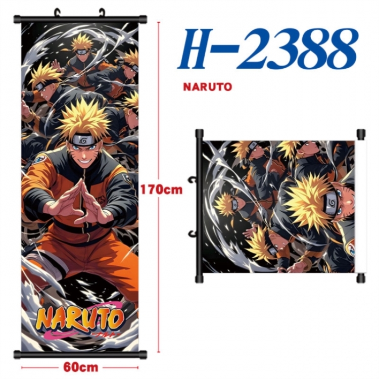 Naruto Black plastic rod cloth hanging canvas painting Wall Scroll 60x170cm
