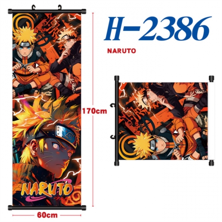 Naruto Black plastic rod cloth hanging canvas painting Wall Scroll 60x170cm