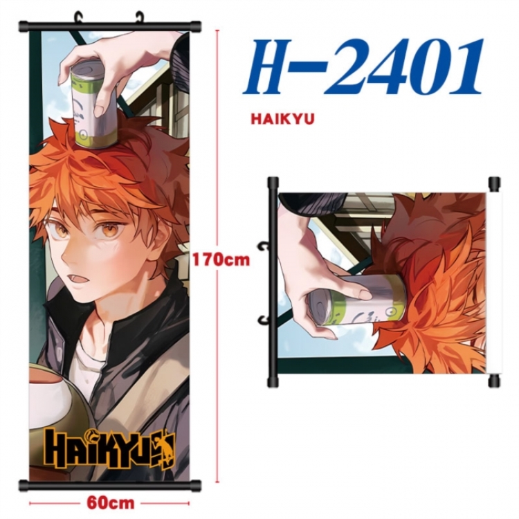  Haikyuu!! Black plastic rod cloth hanging canvas painting Wall Scroll 60x170cm