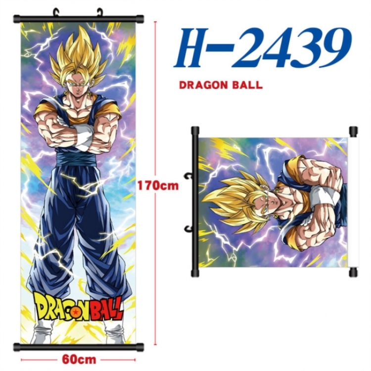DRAGON BALL Black plastic rod cloth hanging canvas painting Wall Scroll 60x170cm