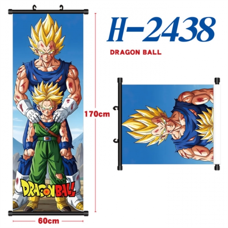 DRAGON BALL Black plastic rod cloth hanging canvas painting Wall Scroll 60x170cm