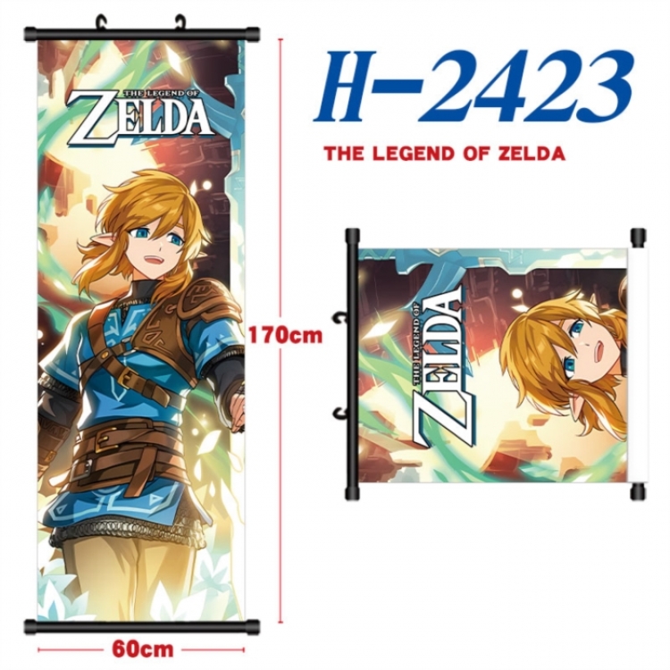 The Legend of Zelda Black plastic rod cloth hanging canvas painting Wall Scroll 60x170cm