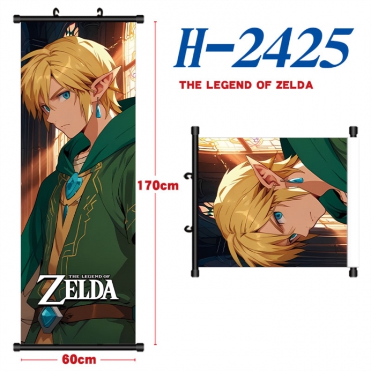 The Legend of Zelda Black plastic rod cloth hanging canvas painting Wall Scroll 60x170cm