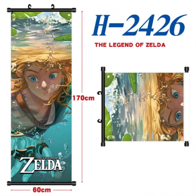 The Legend of Zelda Black plastic rod cloth hanging canvas painting Wall Scroll 60x170cm