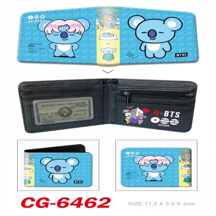 BTS 3D concave convex two fold short card wallet 11X9.5X2cm 65G