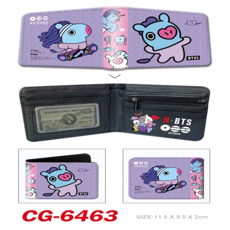 BTS 3D concave convex two fold short card wallet 11X9.5X2cm 65G
