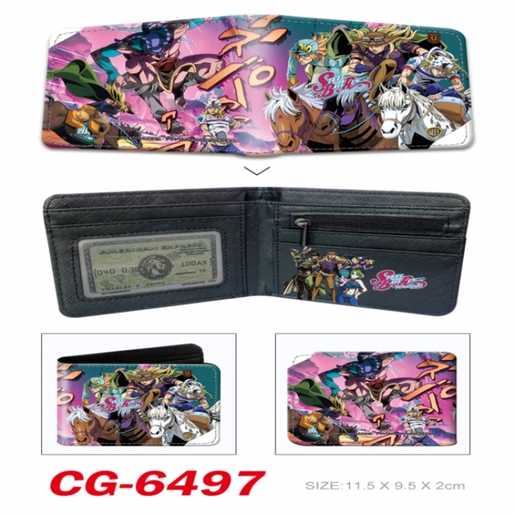 JoJos Bizarre Adventure 3D concave convex two fold short card wallet 11X9.5X2cm 65G