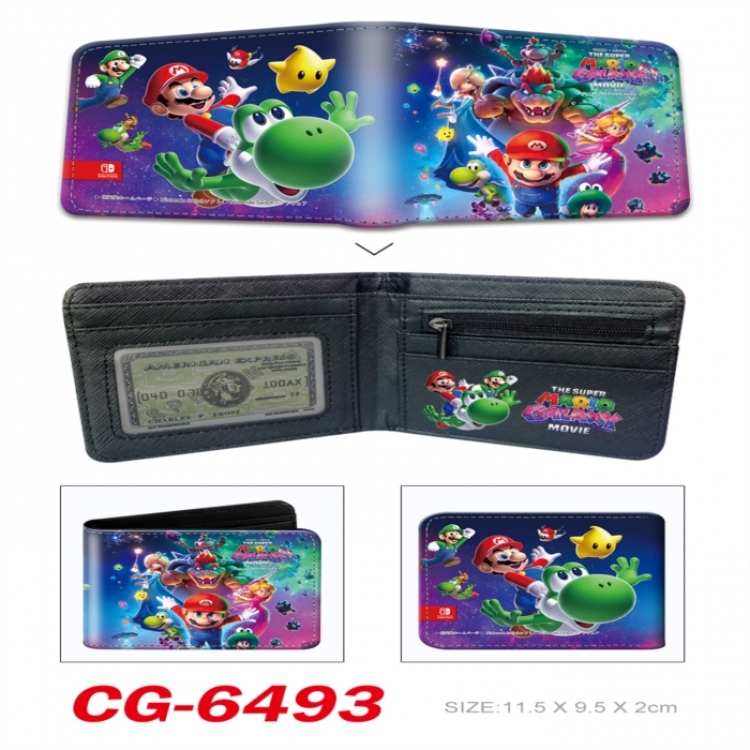 Super Mario 3D concave convex two fold short card wallet 11X9.5X2cm 65G