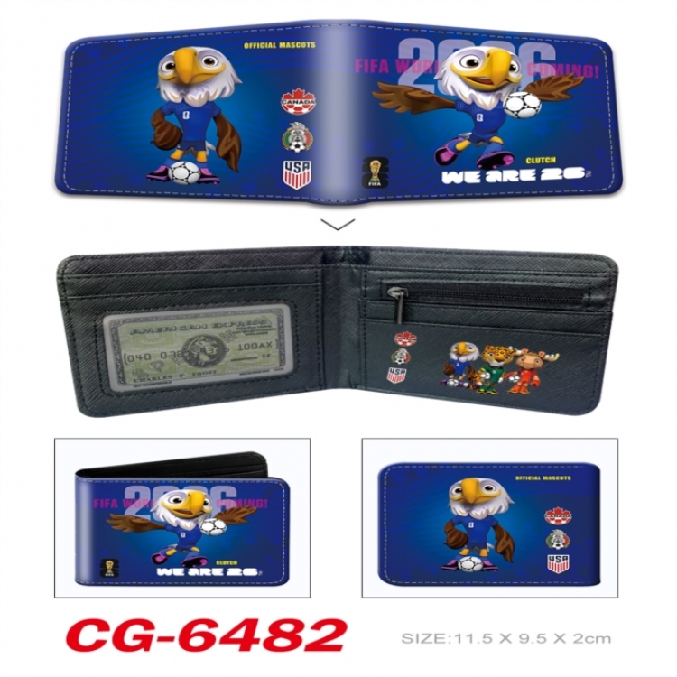 World Cup 3D concave convex two fold short card wallet 11X9.5X2cm 65G