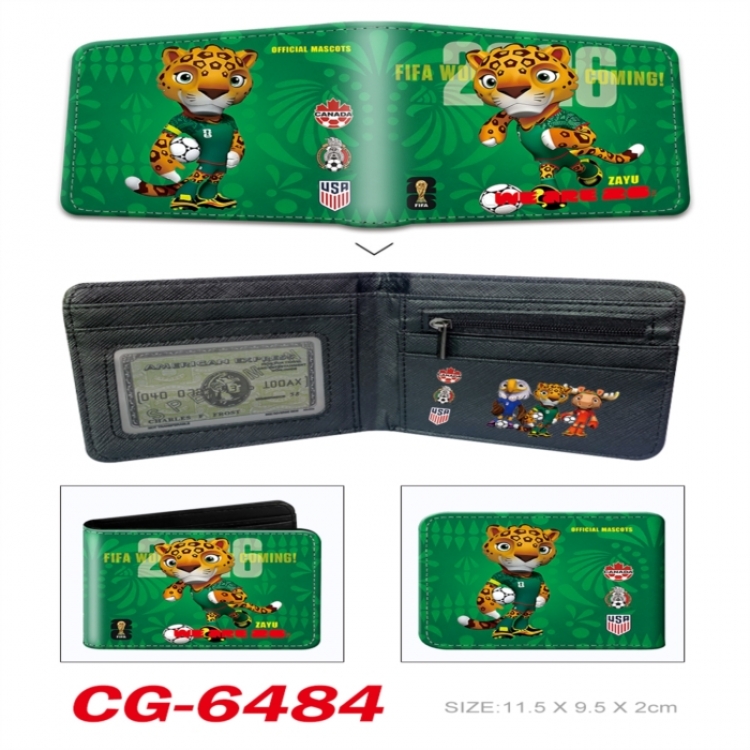 World Cup 3D concave convex two fold short card wallet 11X9.5X2cm 65G
