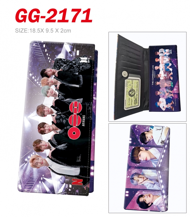 BTS Anime wallet long wallet buckle storage bag 18.5x9.5x2CM 100g