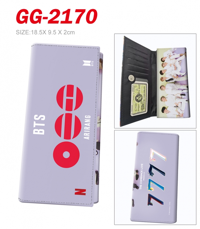 BTS Anime wallet long wallet buckle storage bag 18.5x9.5x2CM 100g
