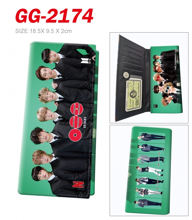BTS Anime wallet long wallet buckle storage bag 18.5x9.5x2CM 100g